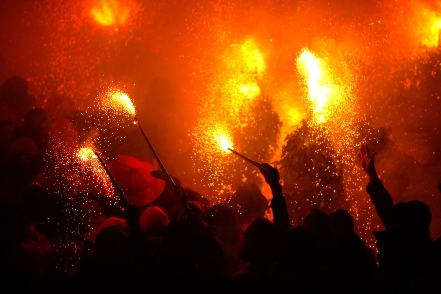 Foguerada a la Patum de Berga. Photo Lluis Carro