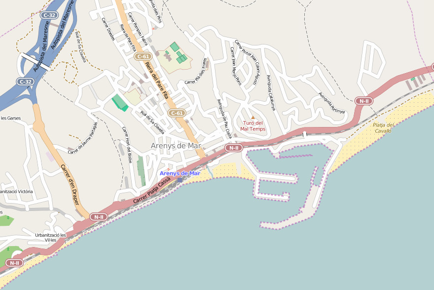 Carte de Arenys de Mar - © osm