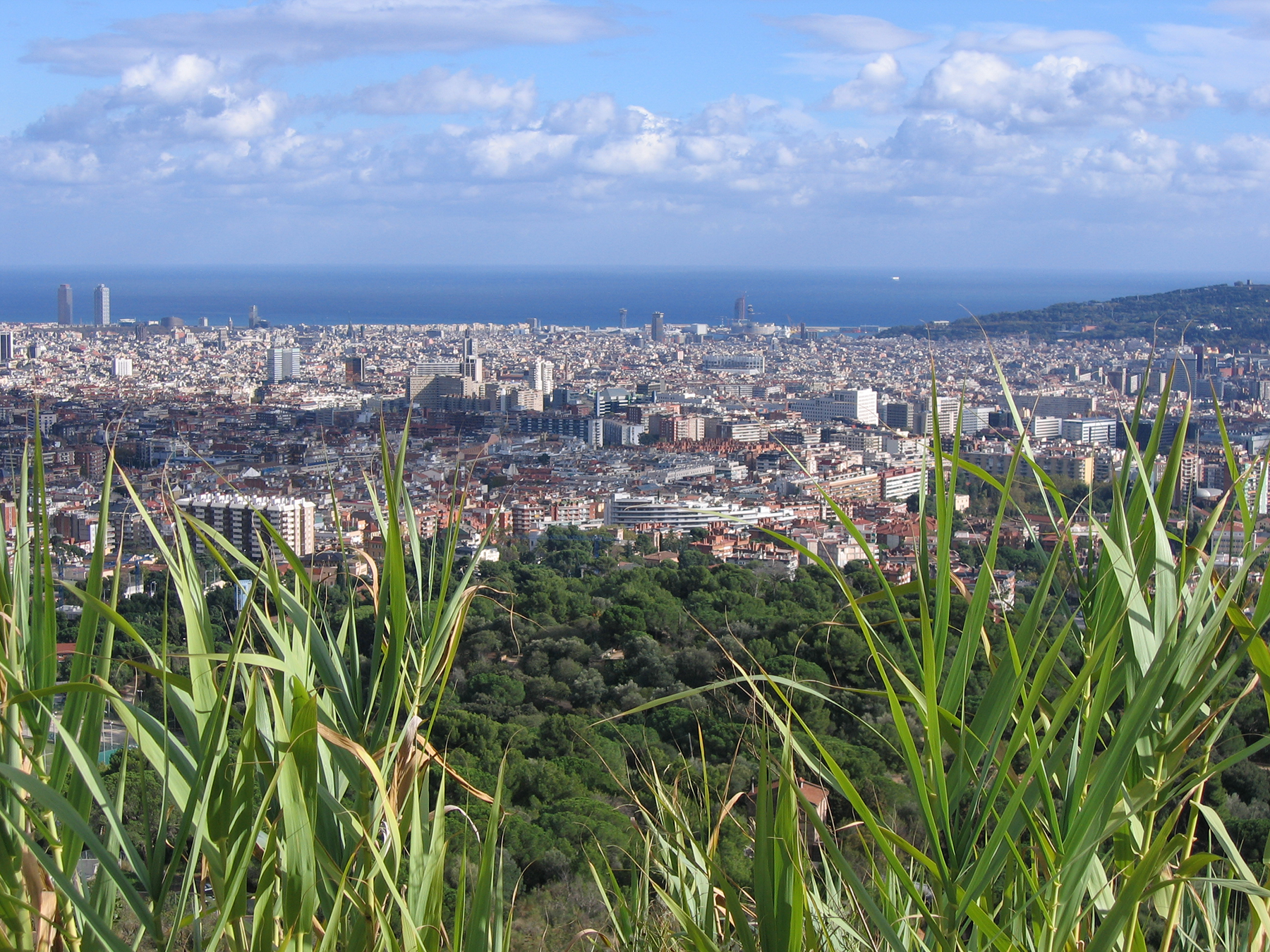 Vue du Cami de les Aigues de Collserola sur Barcelone