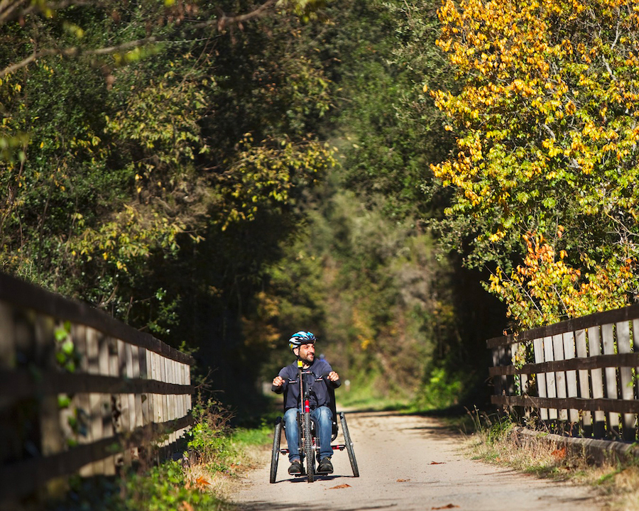 Handbike à la Voie Verte de la Garrotxa