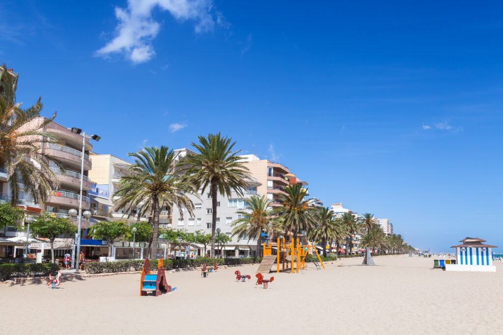 Wide Public Sandy Beach Of Calafell, Spain