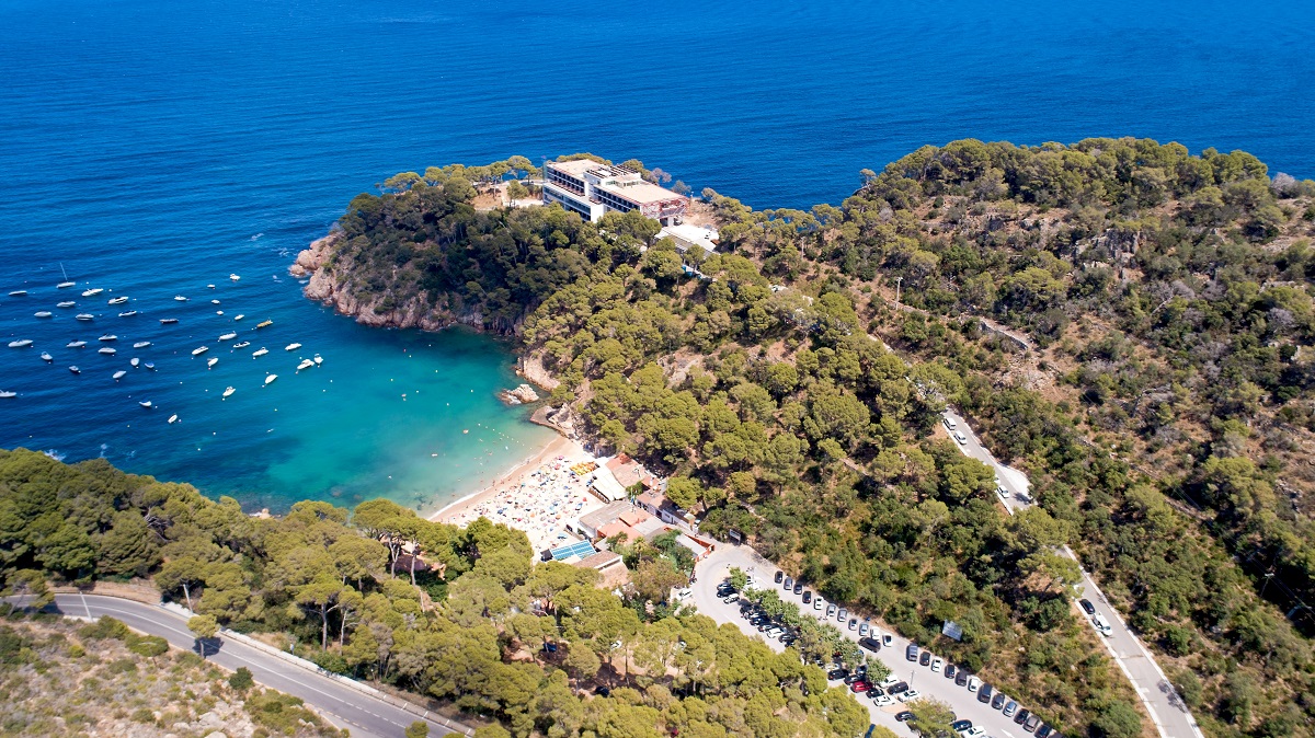 Vue aérienne de la plage d'Aiguablava, Begur