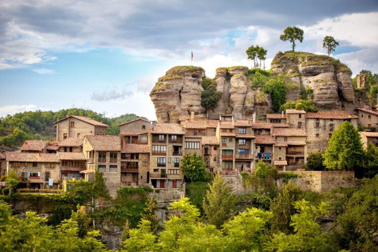 Rupit Is A Small Ancient Medieval Village Of Stone In The Territory Of The Natural Park Of The Volcanic Garrotxa. Catalonia, Spain