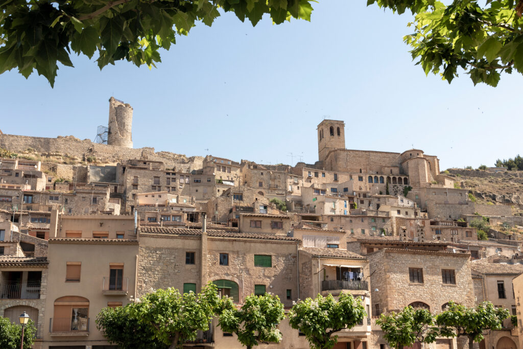 Panoramic View Of The Medieval Town Of Guimera In Catalonia On A